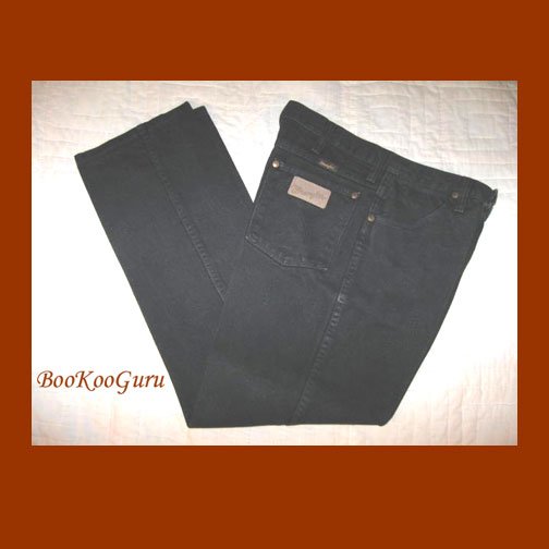 Vintage Wrangler Jeans, Black denim, Size 33x30, Style 936WBK W410