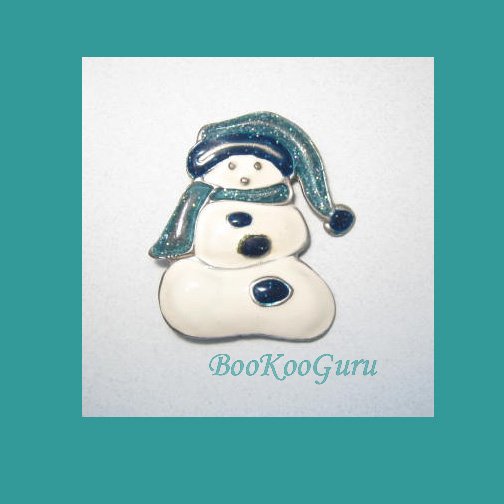 Vintage Snowman Brooch, Snowman Pin, Rare, Vintage Jewelry