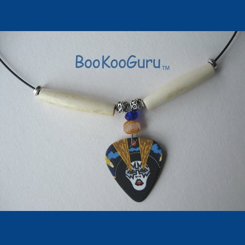 KISS Ace Frehley Guitar Pick Necklace,Rock n Roll Over,Artisan Crafted in Texas
