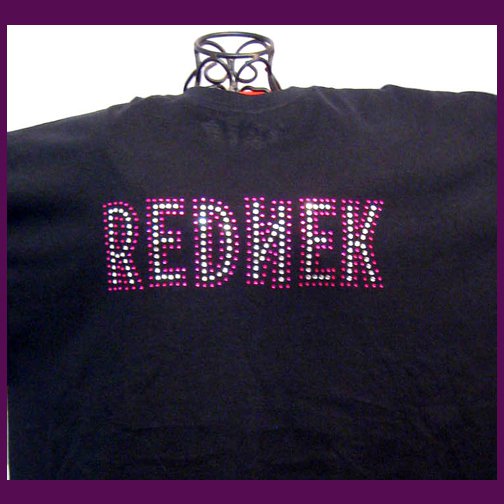 RednekRockers Bling Rhinestone Embellished T-shirt, Black, REDNEK, Jeff Foxworthy,Rebel Flag