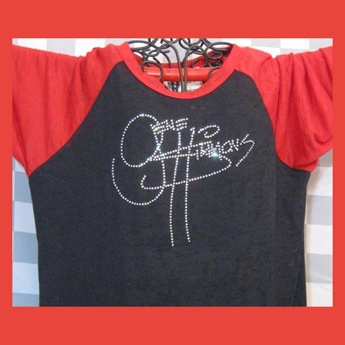 Gene Simmons Autograph Signature KISS! Bling Rhinestone Embellished T-shirt, Free Shipping