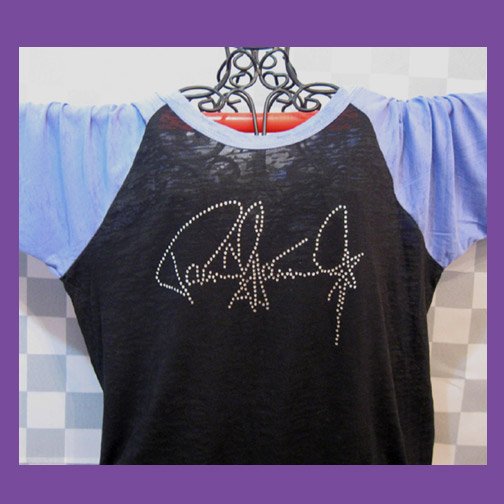 Paul Stanley Autograph Signature KISS! Bling Rhinestone Embellished T-shirt, Free Shipping