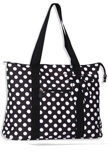 Black / White Dot Large Tote