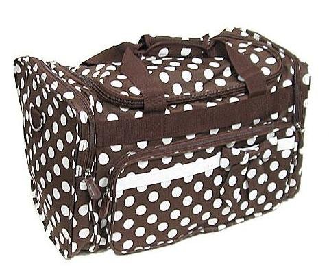 Brown / White Dot Duffle Bag