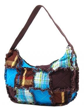 Turqoise Hobo Ragged Patch Handbag