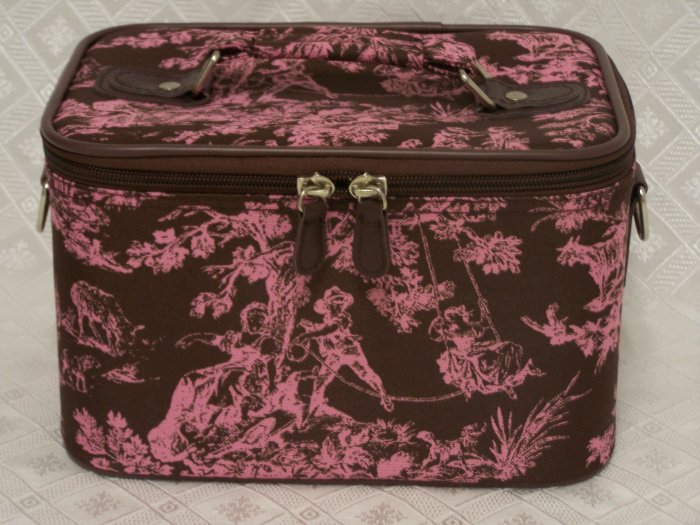 Small Brown/Pink Toile Case