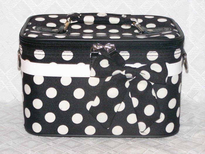 Small Black / White Dot Cosmetic Case