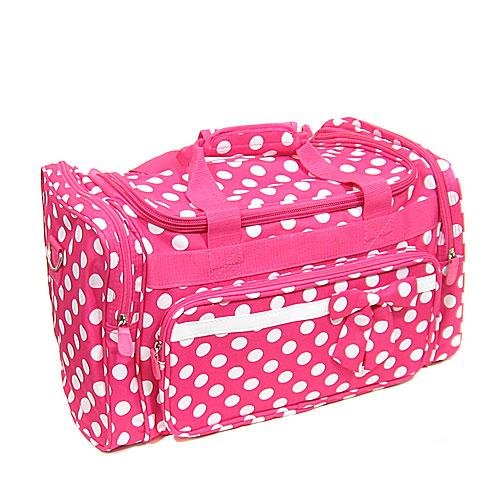 Fushia / White Dot Duffle Bag