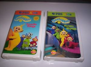 TELETUBBIES VHS - 2 TAPES! Nursery Rhymes / Favorite Things - PBS Kids