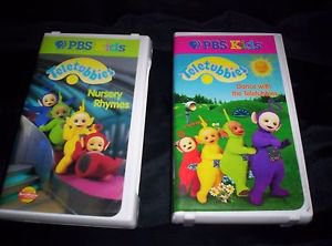 TELETUBBIES VHS - 2 TAPES! Nursery Rhymes / Dance with Teletubbies - PBS Kids