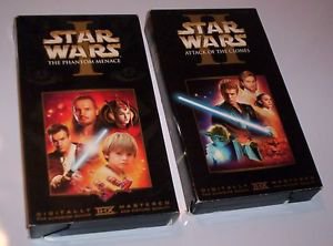 STAR WARS Episode 1 And 2 Phantom Menace - Attack Of The Clones VHS Tapes
