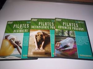 3 workout exercise fitness DVDs pilates for beginners, intermediate and advanced