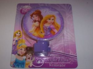 BRAND NEW Disney Princess Night Light 4.5'' Belle Rapunzel Kids Purple Bathroom