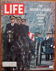 Life Magazine February 10, 1967 : Cover - Gus Grissom's caisson at Arlington.