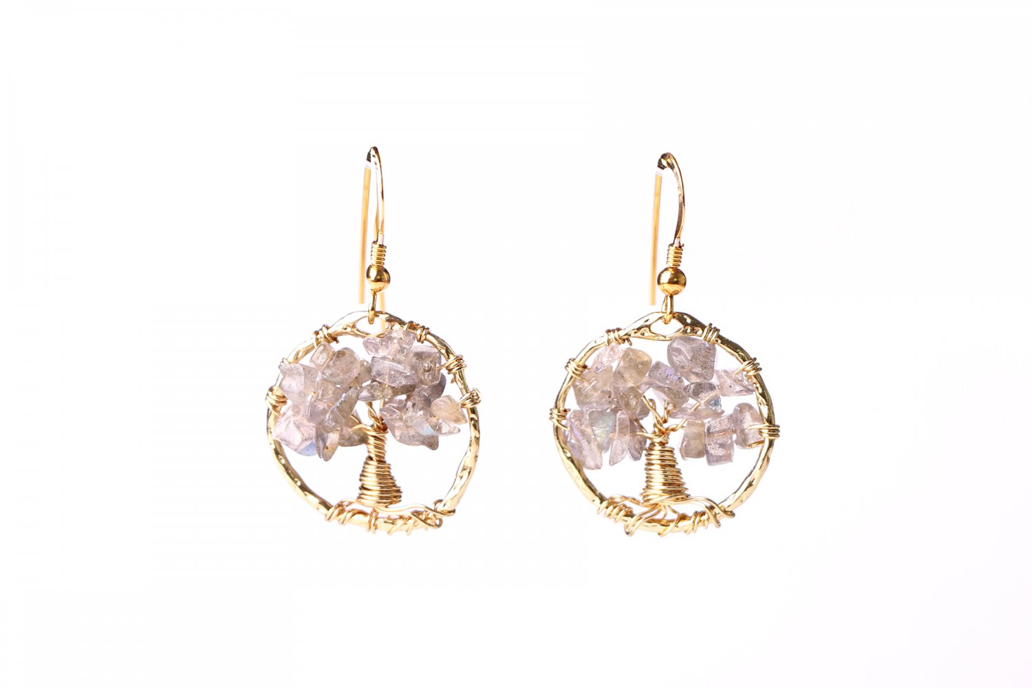 Labradorite tree of life earrings