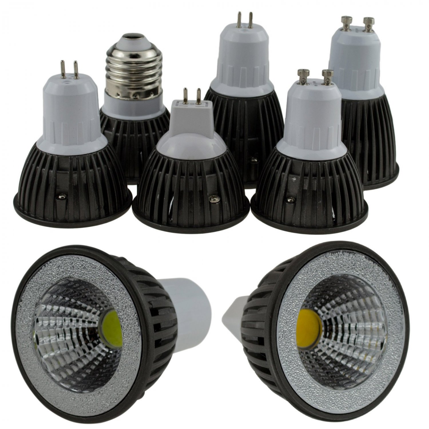 Dimmable LED COB Spotlight E26 E27 GU10 GU5.3 MR16 6W 9W Bulb Lamp 110V 220V 12V