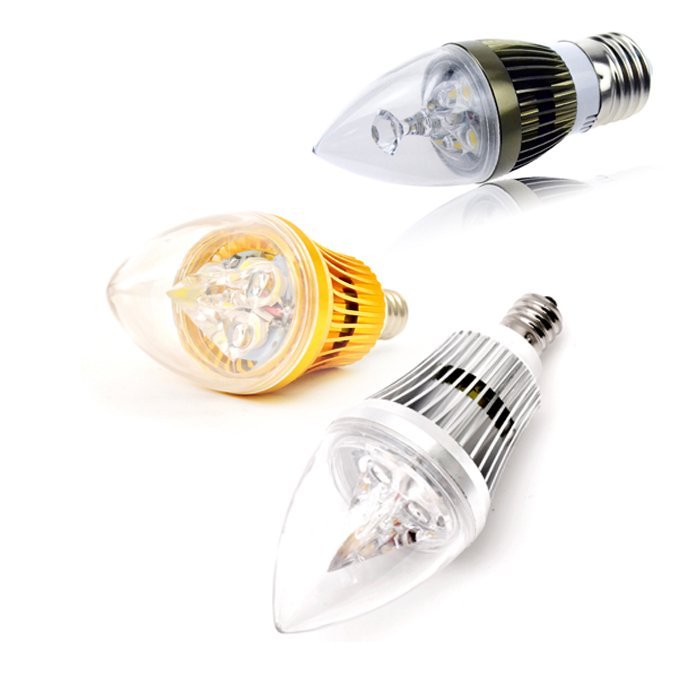 6/8/10W E12 E14 E27 Dimmable Sharp LED Chandelier Candle Light Bulb AC 110/220V