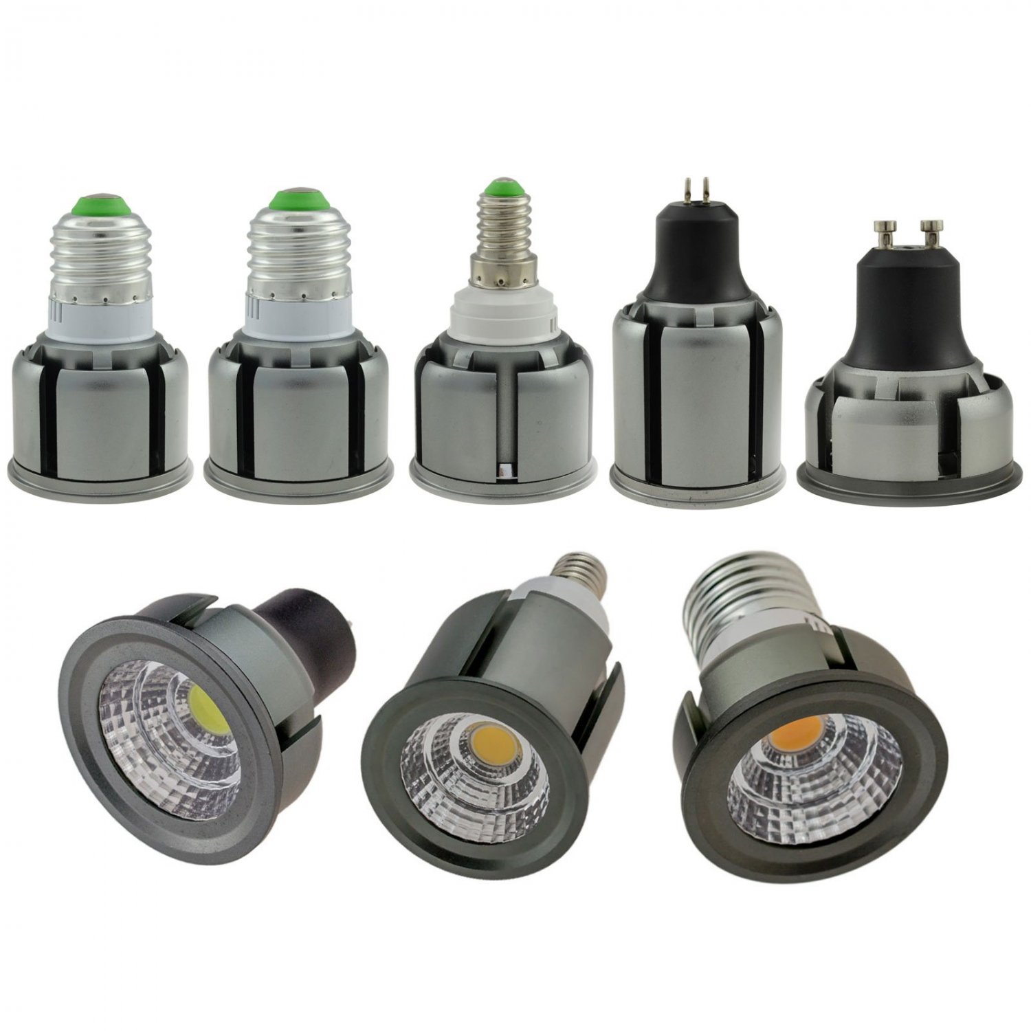 Dimmable LED COB Spotlight E26 E27 E14 GU10 GU5.3 6/10/15 W Bulb Lamp Down Light