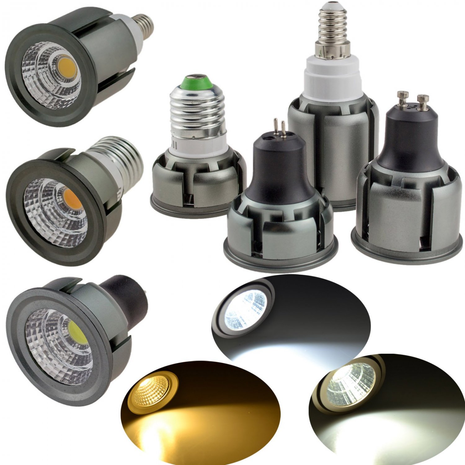 LED COB Spotlight 6W 9W 12W E26 E27 E14 GU10 GU5.3 Dimmable Bulb SMD Lamp Bright