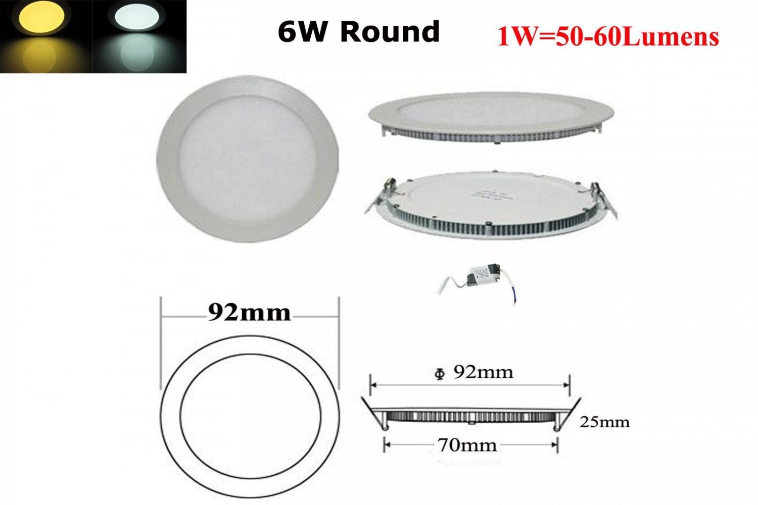 Ranpo Dimmable CREE LED Recessed Ceiling Panel Light Fixture Bulb Down Lamp NEW
