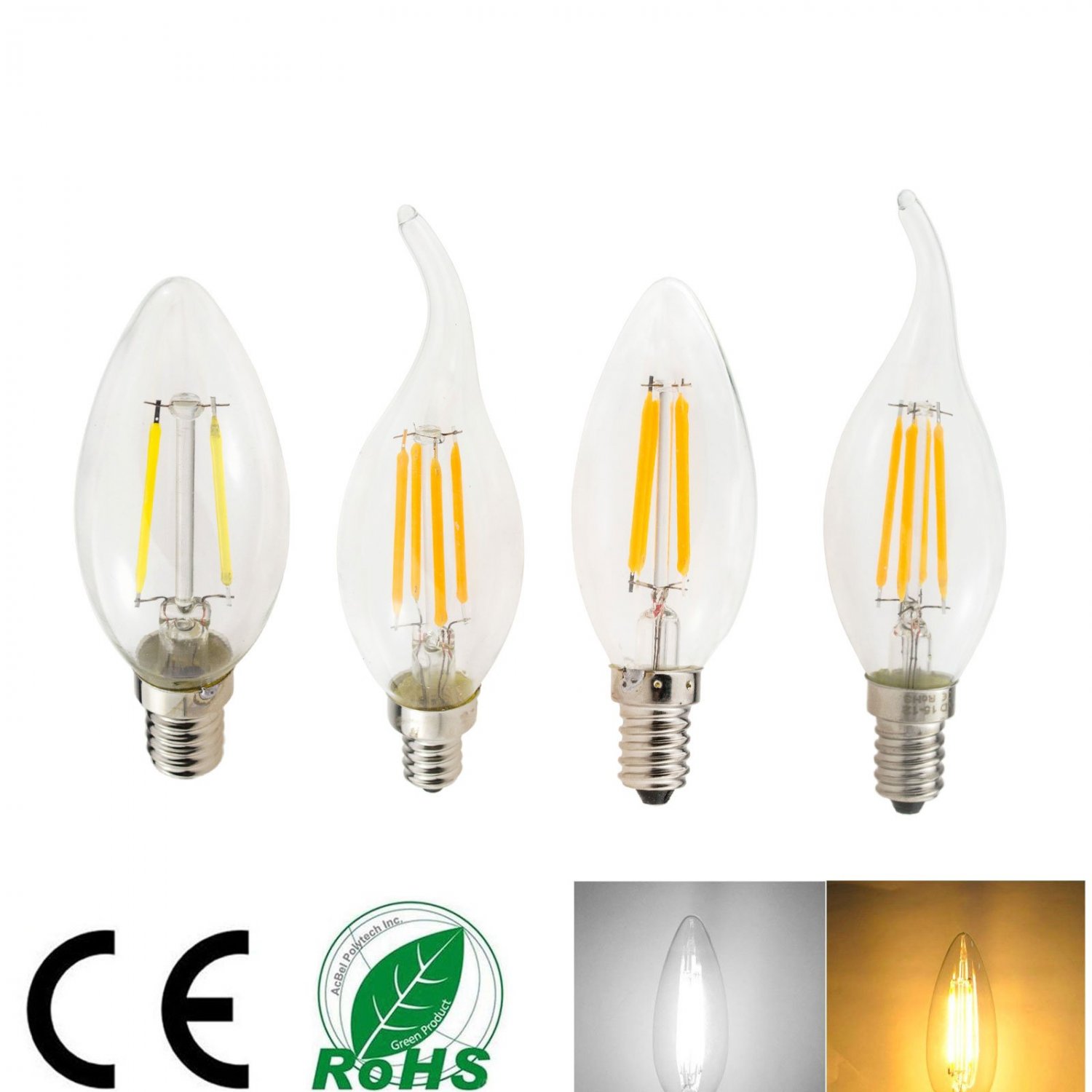 E12 E14 LED Vintage Edison Bulb Incandent Filament Lamp Light 2/4/6 W 110/220 V