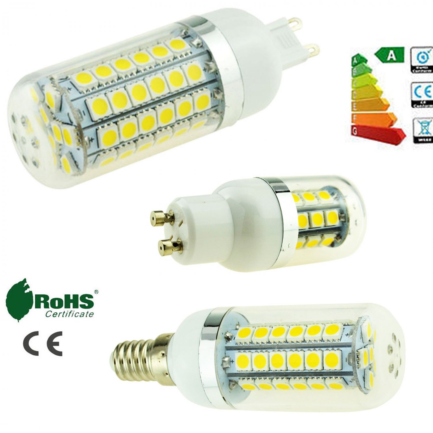 5W 9W 13W 5050 SMD LED Corn Bulb E26 E27 E12 E14 G9 B22 GU10 Bright Light Lamp