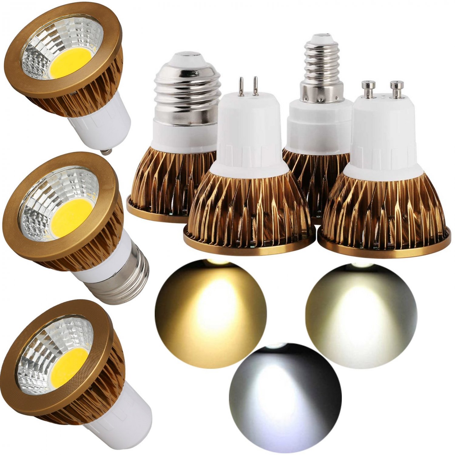 LED COB Spotlight Bulb Dimmable GU10/MR16/GU5.3/E27/E14 Light Lamp Ultra Bright