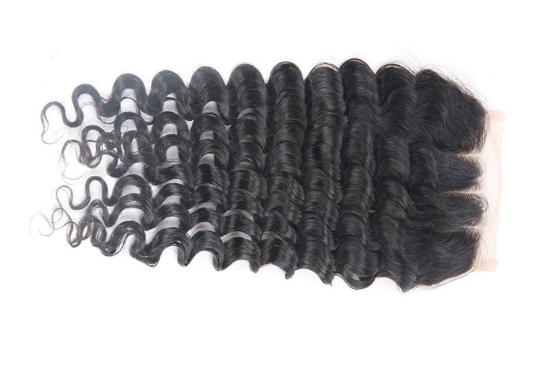 4X4 TOP LACE CLOSURE 16 Inches Deep Wave BRAZILIAN HUMAN HAIR