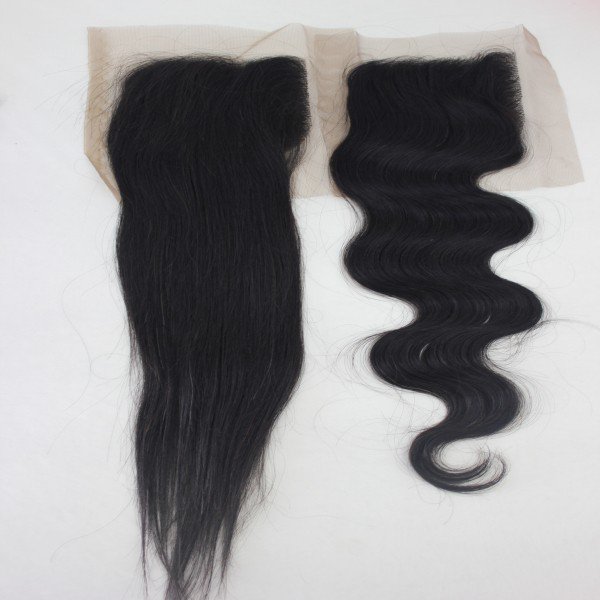 8 Inches Human Hair Natural Black Body wave 4x4 inches Lace Closure
