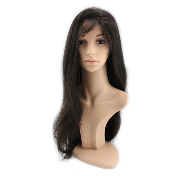 130% Density 18 Inches Human Hair Natural Color Natural Striaght Full Lace Wigs