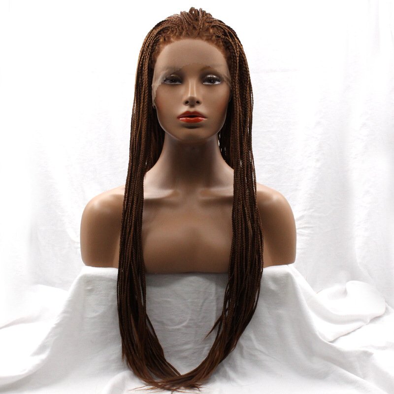 Fashion Handmade Synthetic Braided lace front wigs long straight for women