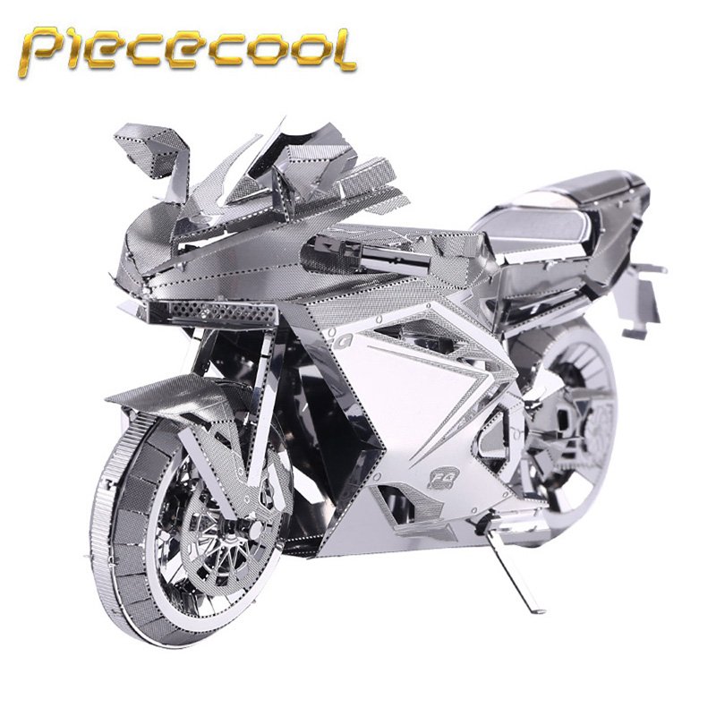 Piececool 3D Metal Puzzle Motorcycle II Building Kits P057S DIY 3D Laser Cut Models Toys