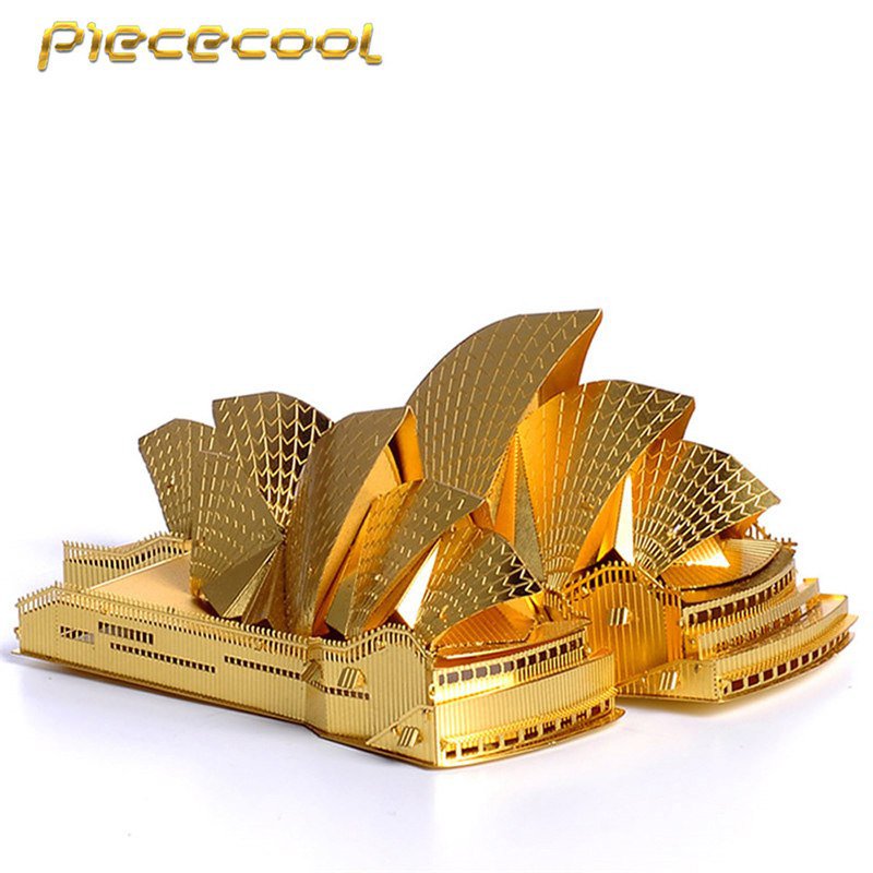 Piececool 3D Metal Puzzle Sydney Opera House Building Kits P022G DIY 3D Laser Cut Models Toys