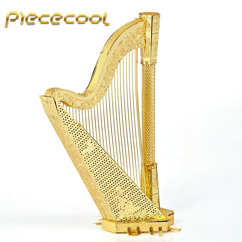 Piececool 3D Metal Puzzle Harp Musical Instruments Building P025G DIY 3D Laser Cut Models Toys