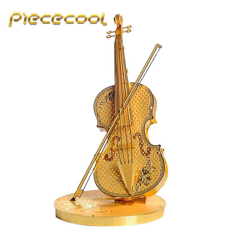 Piececool 3D Metal Puzzle Violin Musical Instruments Building P023G DIY 3D Laser Cut Models Toys