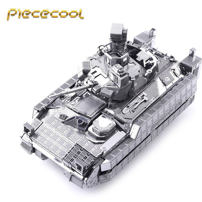 Piececool 3D Metal Puzzle M2A3 Bradley IFV Tank Building Kits P054S DIY 3D Laser Cut Models Toys