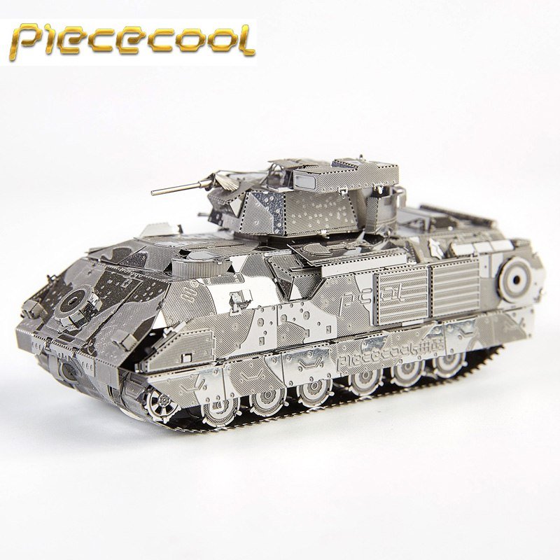 Piececool 3D Metal Puzzle M2A2 Bradley IFV Tank Building Kits P041S DIY 3D Laser Cut Models Toys