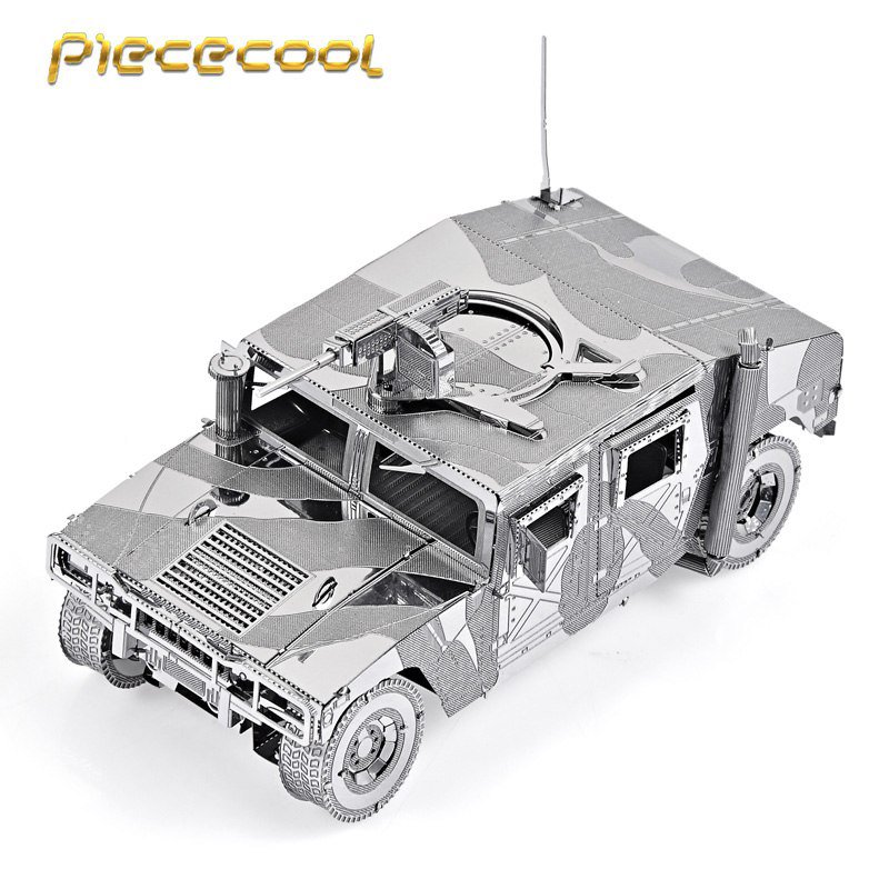 Piececool 3D Metal Puzzle 4WD Military Automobile US Hummer P036S DIY 3D Laser Cut Models Toys