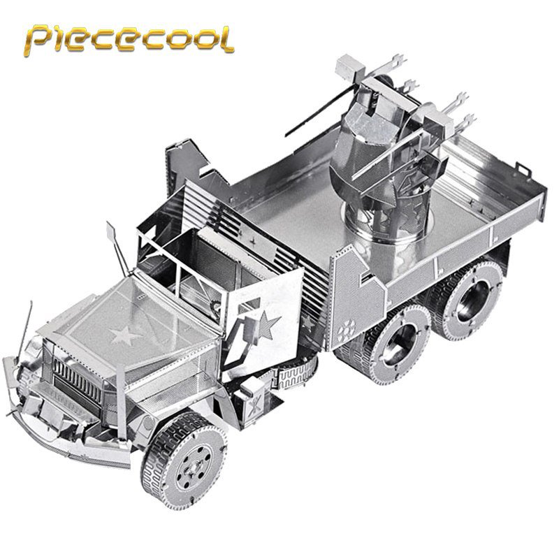 Piececool 3D Metal Puzzle M35 Military Motor Lorry Truck P034S DIY 3D Laser Cut Models Toys