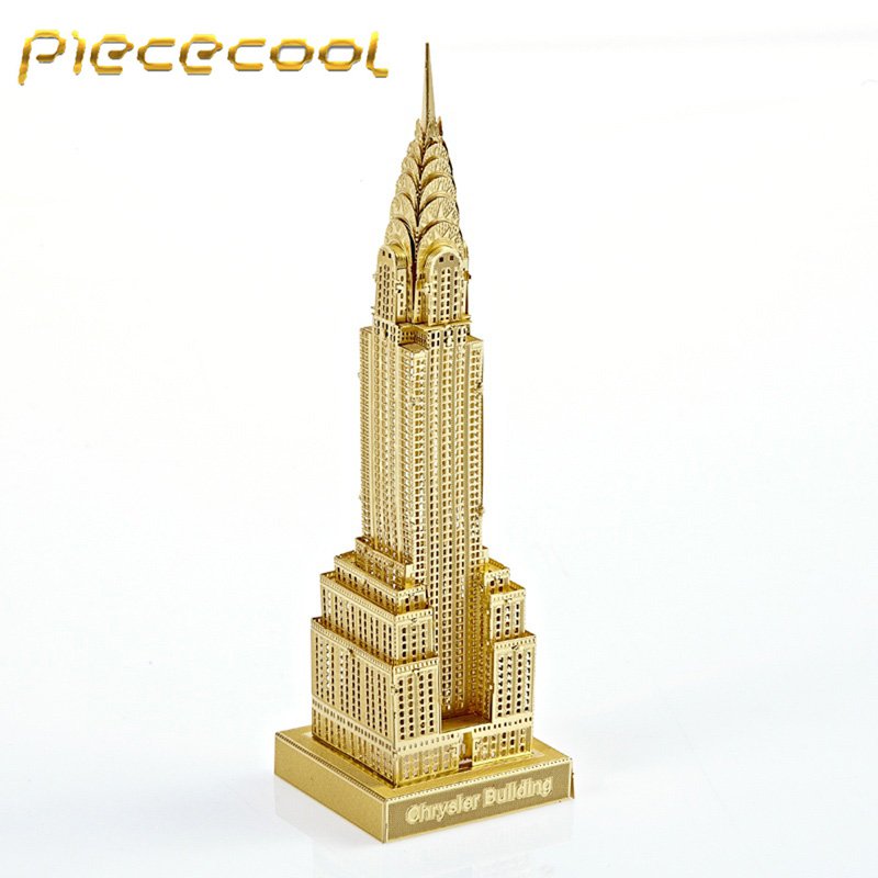 Piececool 3D Metal Puzzle Chrysler Building P005G DIY 3D Laser Cut Models Toys - Gold