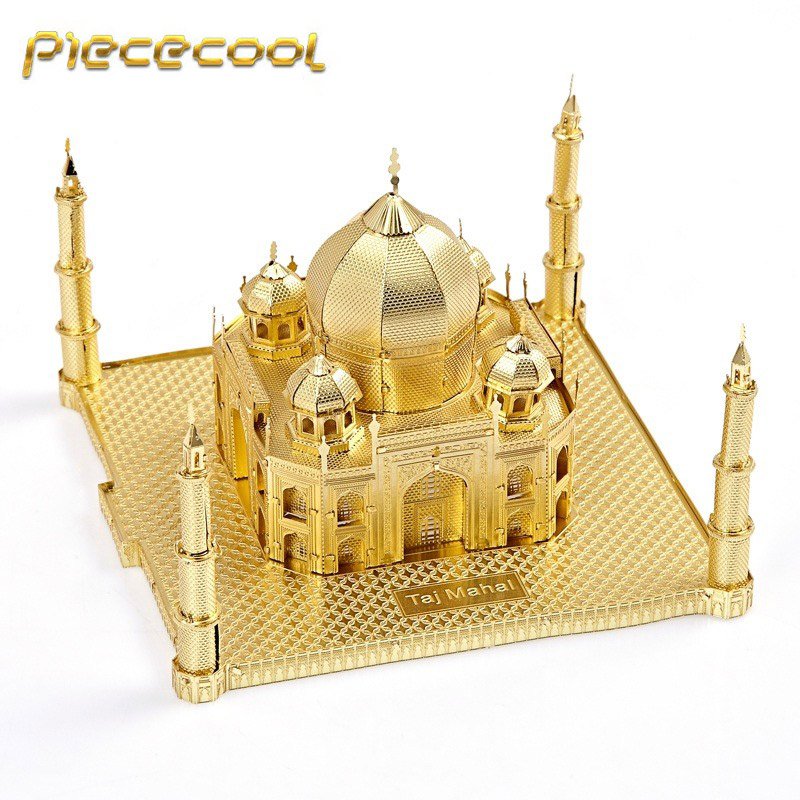 Piececool 3D Metal Puzzle Taj Mahal Building P007G DIY 3D Laser Cut Models Toys - Gold