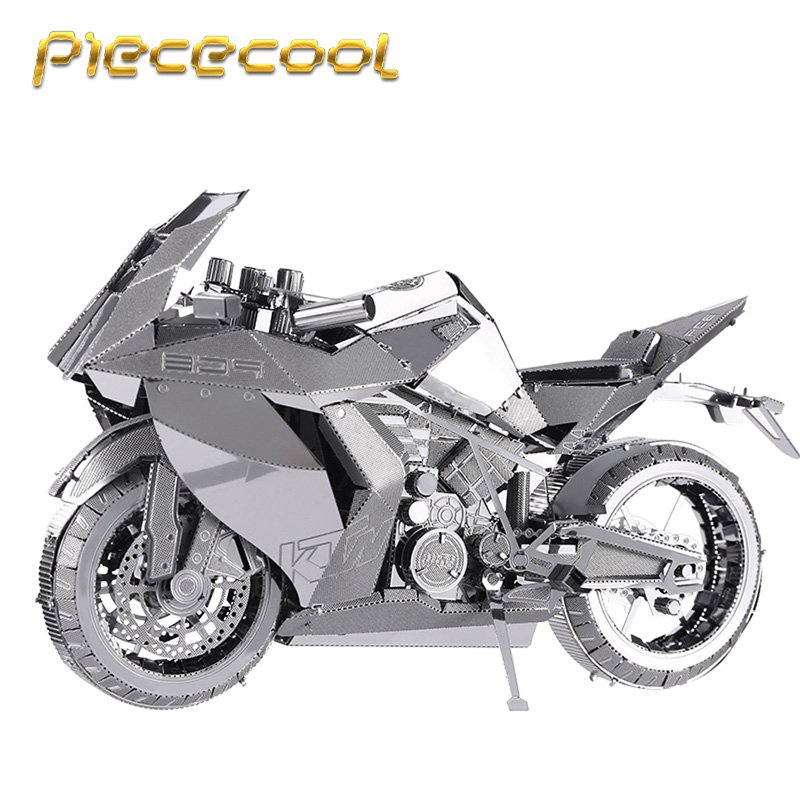 Piececool 3D Metal Puzzle Motorcycle I Building Kits P046S DIY 3D Laser Cut Models Toys For Audit