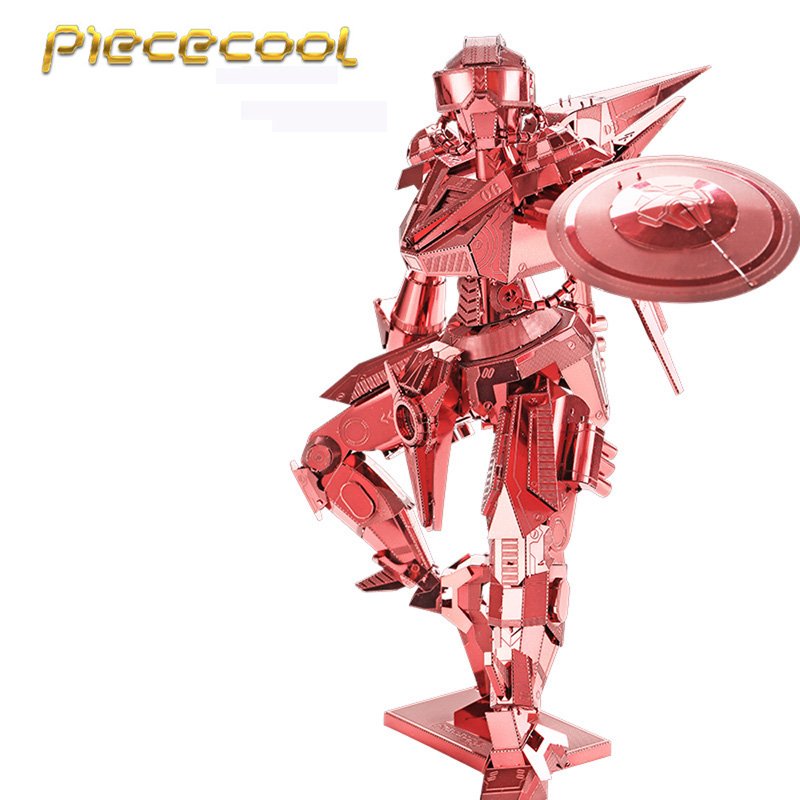 Piececool 3D Metal Puzzle Shield Man Robots Building Kits P068R DIY 3D Laser Cut Models Toys