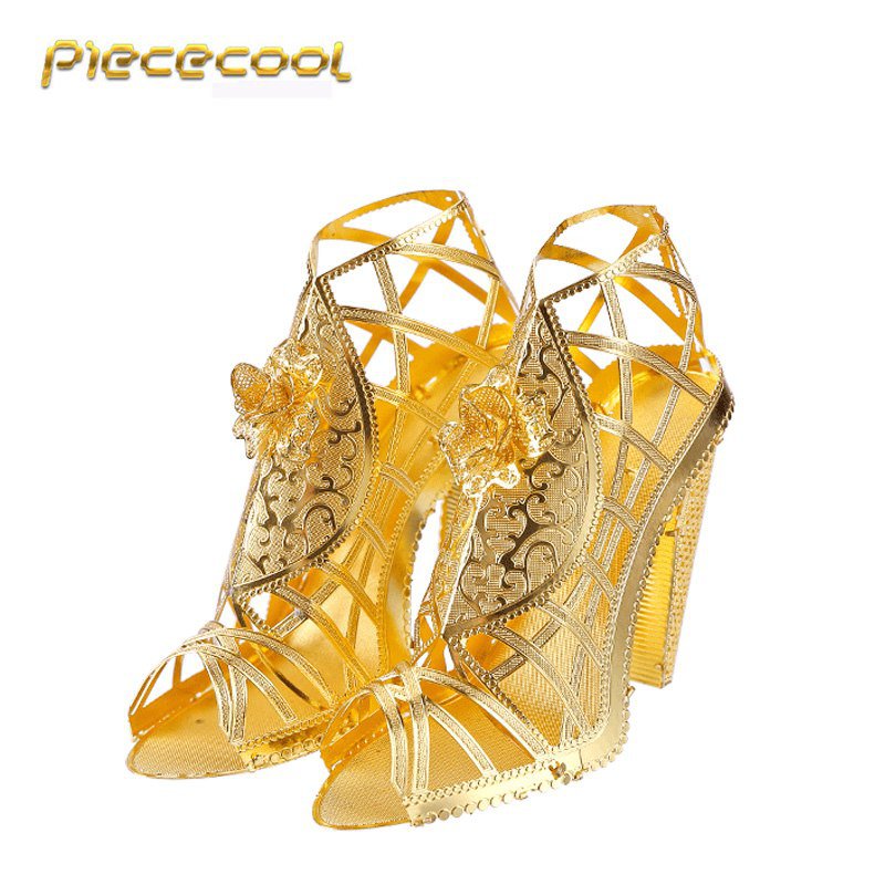 Piececool 3D Metal Puzzle High Heeled Sandal P030G DIY 3D Laser Cut Assemble Models Toys For Audit