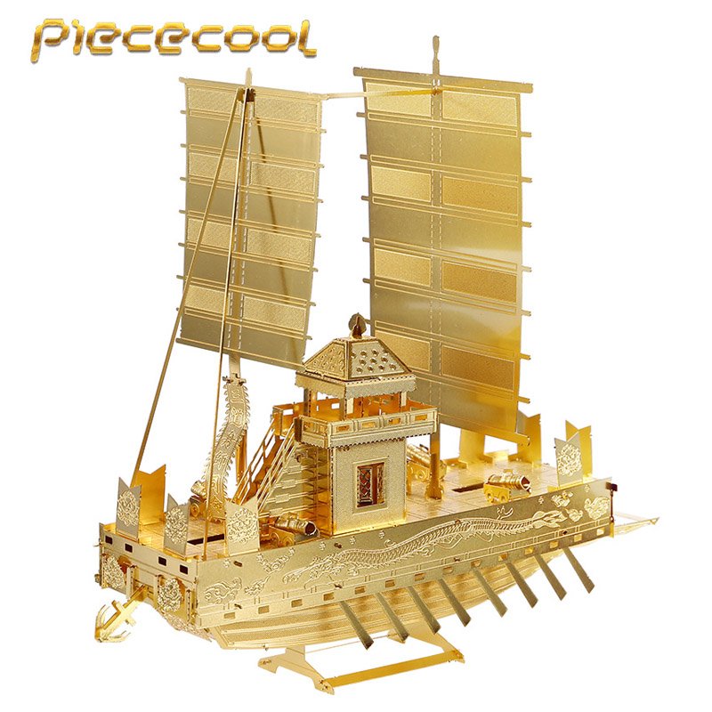 Piececool 3D Metal Puzzle Korea Panokseon Ship P021G DIY 3D Laser Cut Assemble Models Toys For Audit