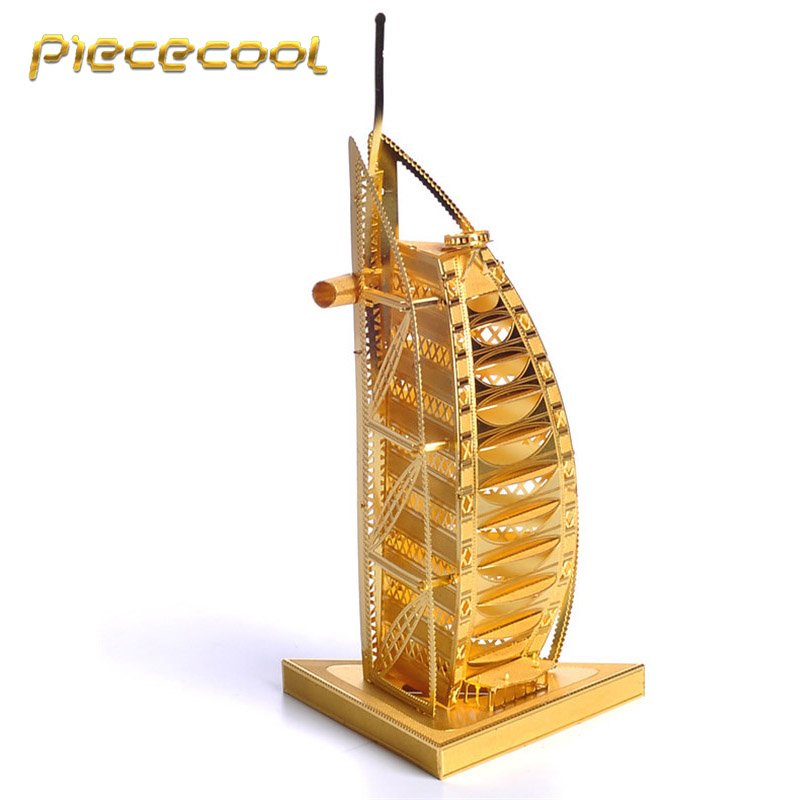 Piececool 3D Metal Puzzle De La Tour Hotel Arabia P001G DIY 3D Laser Cut Models Toys For Audit