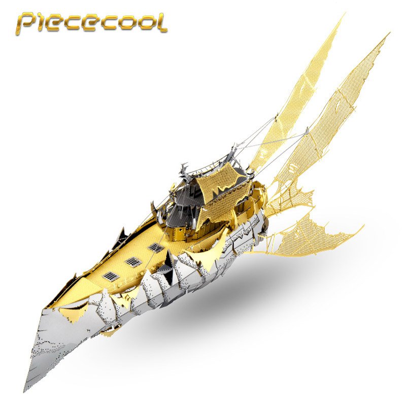 Piececool 3D Metal Puzzle Throne Of Elves Mayra's Warship P074GS DIY 3D Laser Cut Toys