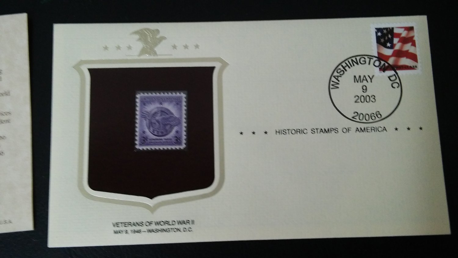 Historic Stamp. Veterans of WWII. Postal commemorative society