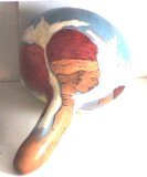 African Female Hand Painted Gourd
