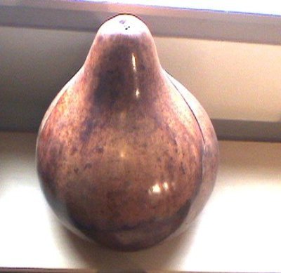 2 Piece Hand Carved & Painted Gourd